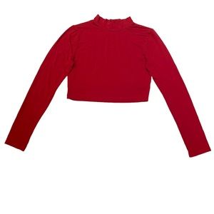 Long Sleeve Mock Neck Cropped Top